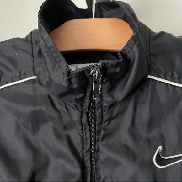 90s Vintage Nike Windbreaker Jacket Full Zip Black White Mens Size Medium - Picture 7 of 10